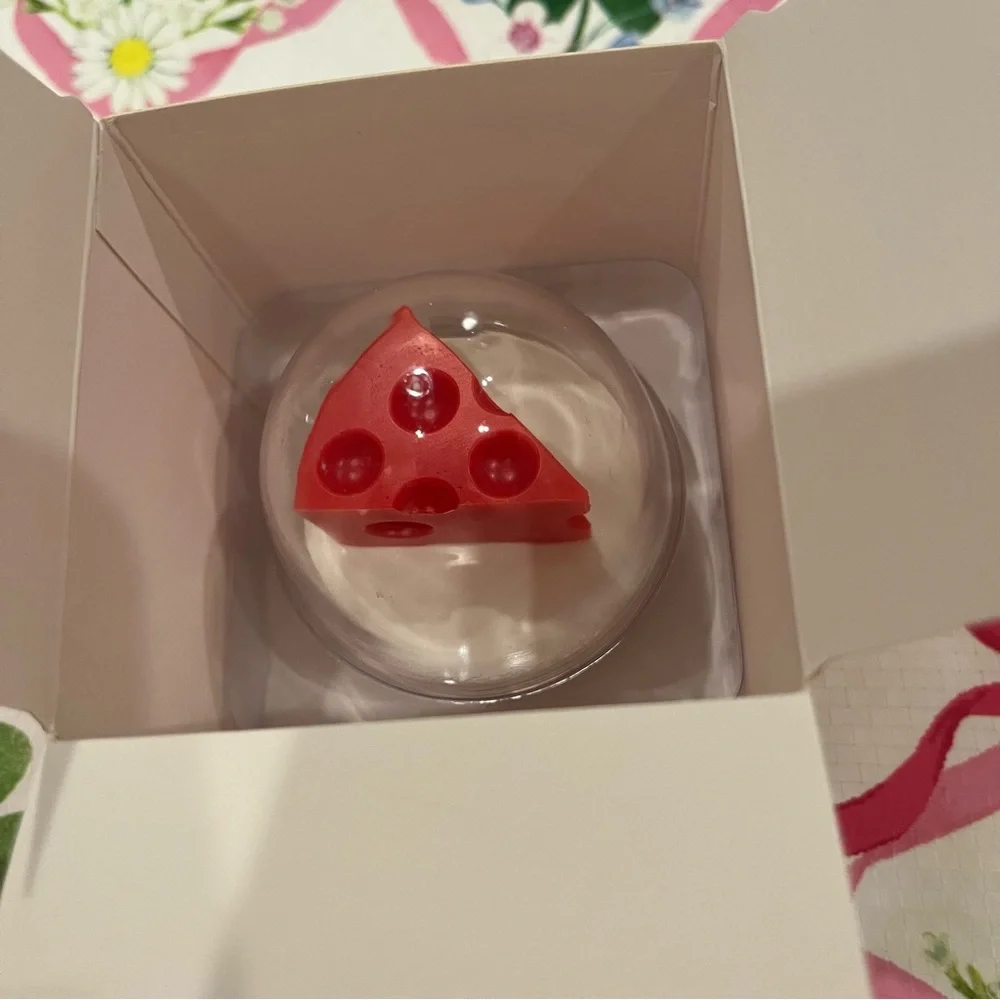 Red Cheese-Shaped Lip Balm